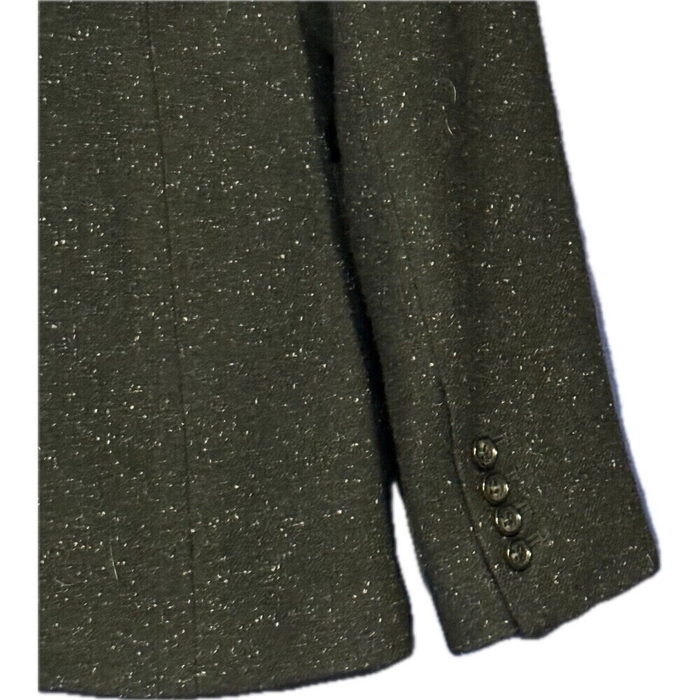 Women's TALBOTS BLAZER Black Specked Wool Blend Sz 2 Office Executive - Picture 3 of 5